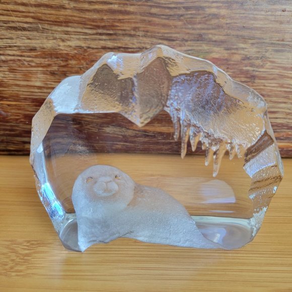 Vintage Mats Jonasson Art Glass Baby Seal - Picture 3 of 7